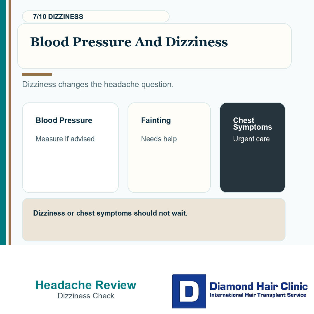 Headache after hair transplant carousel slide 7 explaining blood pressure and dizziness