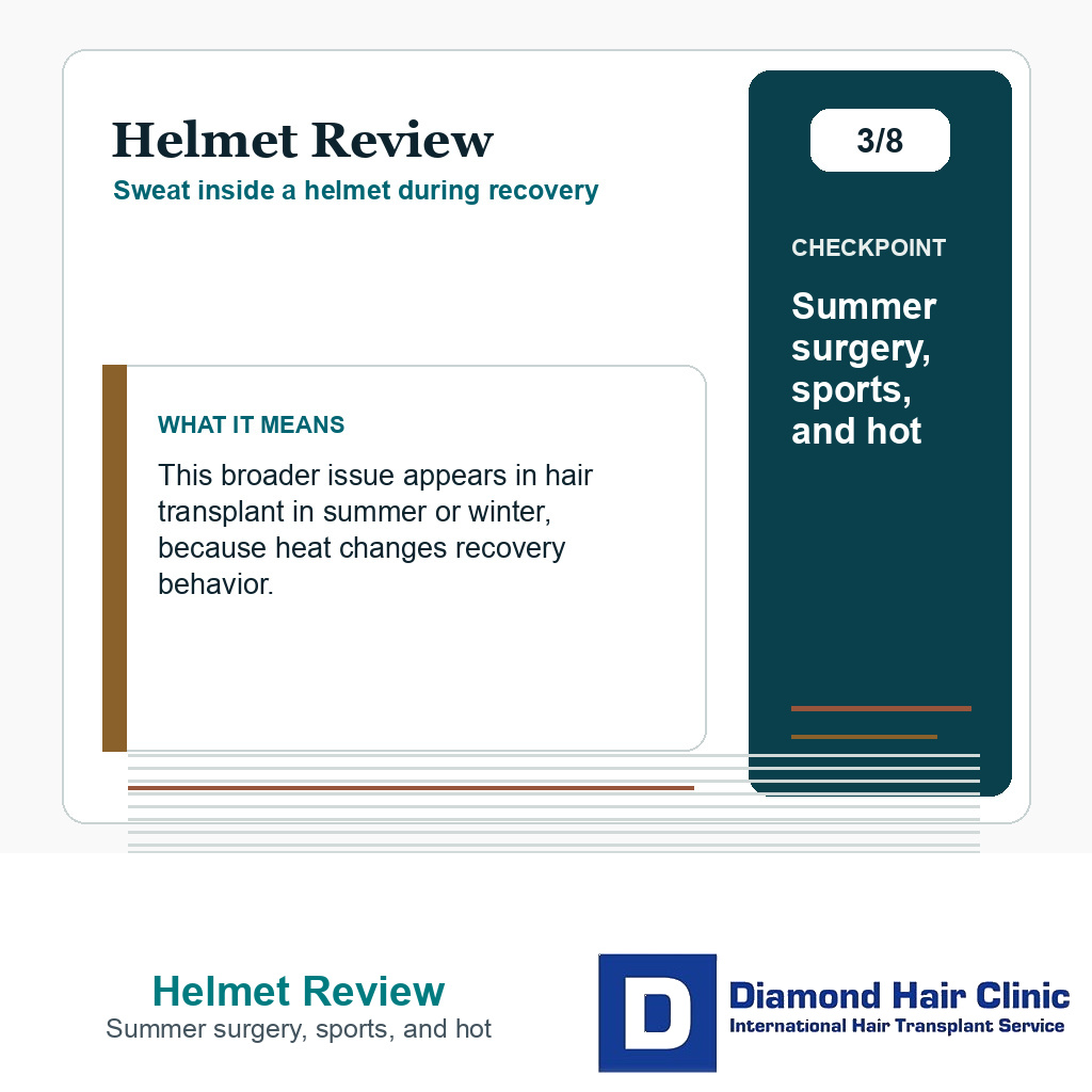 Helmet recovery slide 3 of 8 showing summer heat and sport need planning