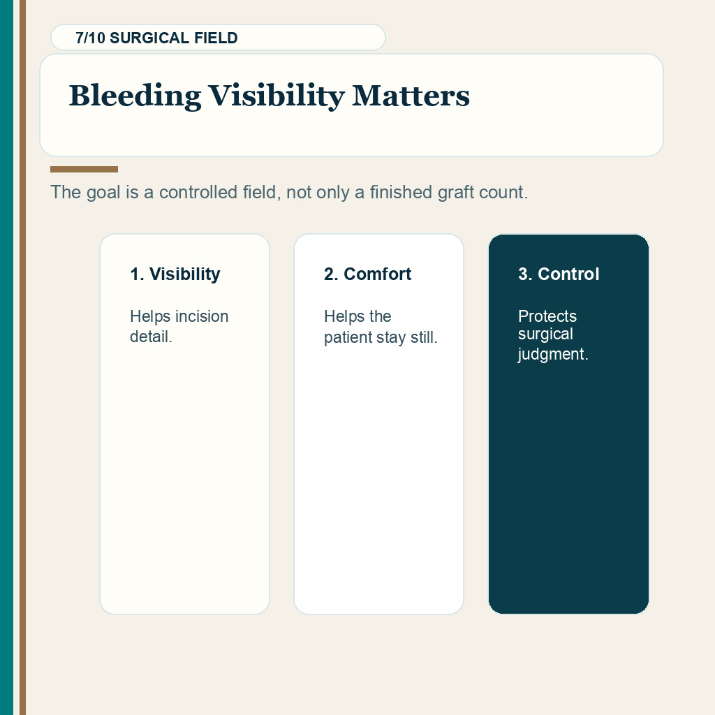 High blood pressure hair transplant slide 7 explaining bleeding visibility matters