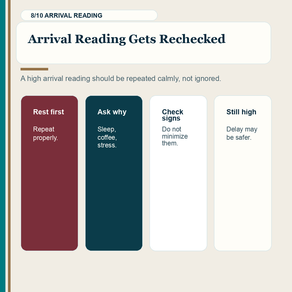 High blood pressure hair transplant slide 8 explaining arrival reading gets rechecked