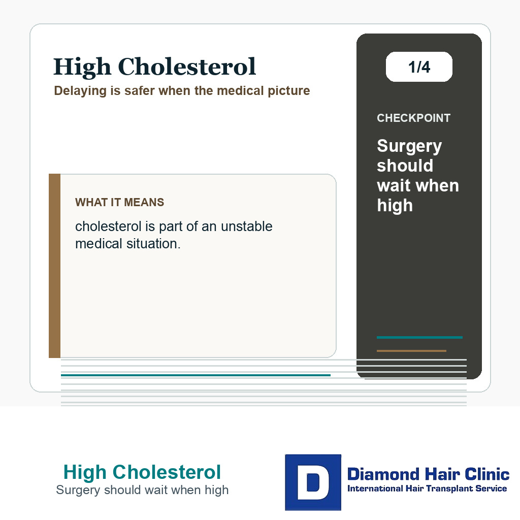 High Cholesterol carousel slide about surgery should wait when high