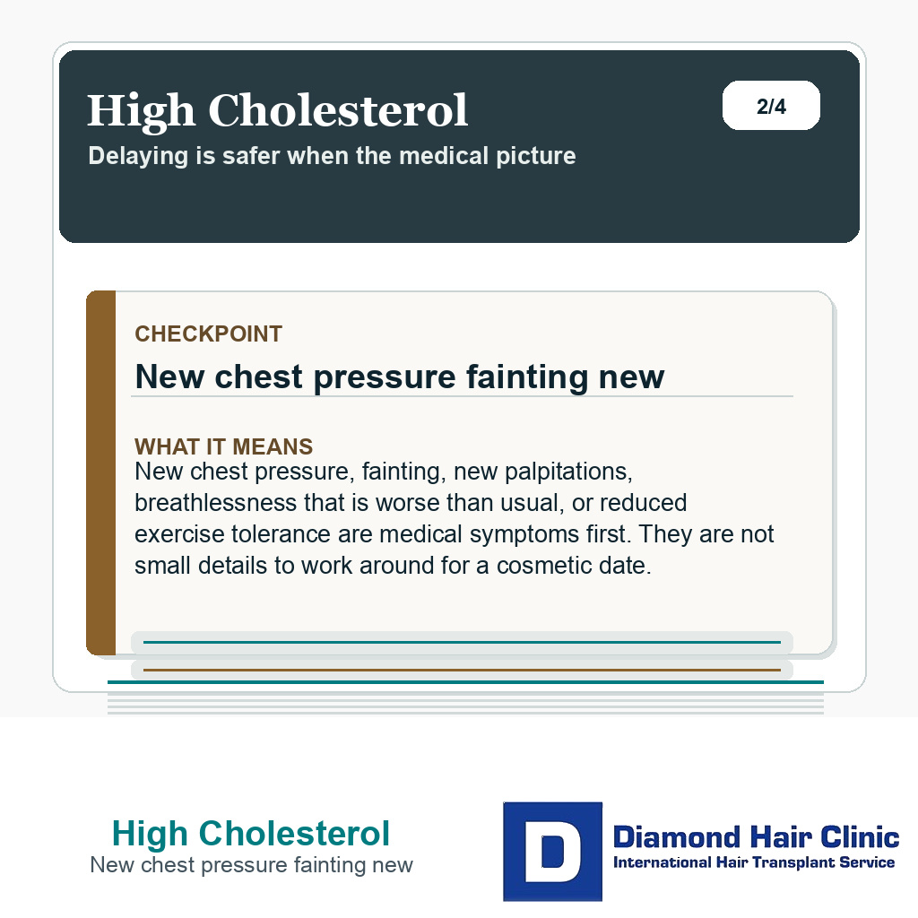 High Cholesterol carousel slide about new chest pressure fainting new