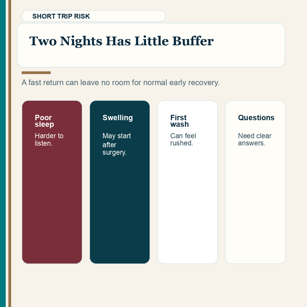 Turkey stay length slide explaining why two nights can leave little recovery buffer