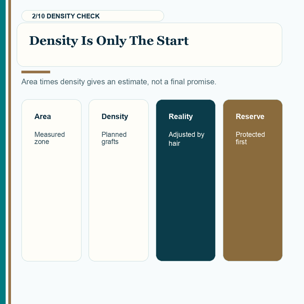 Hair transplant graft quote planning slide 2 explaining density is only the start