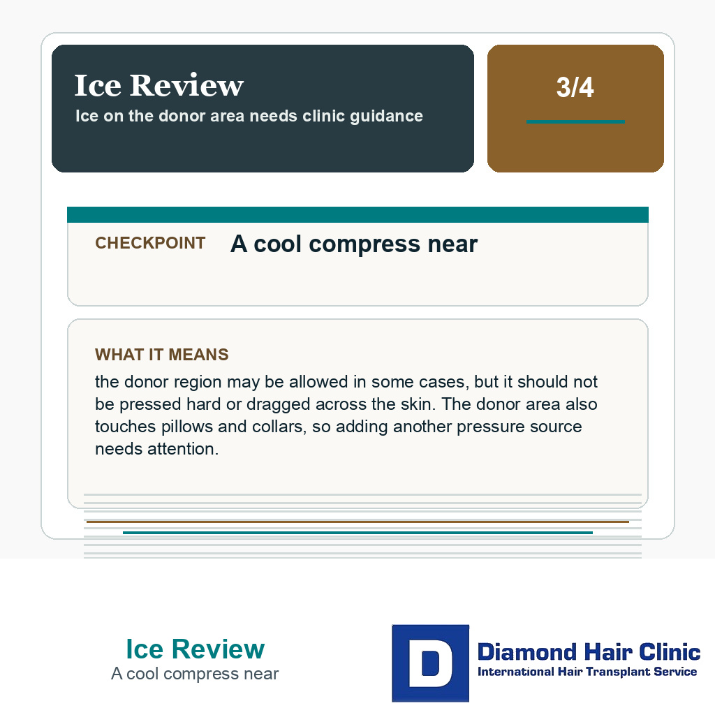 Ice Review carousel slide about a cool compress near