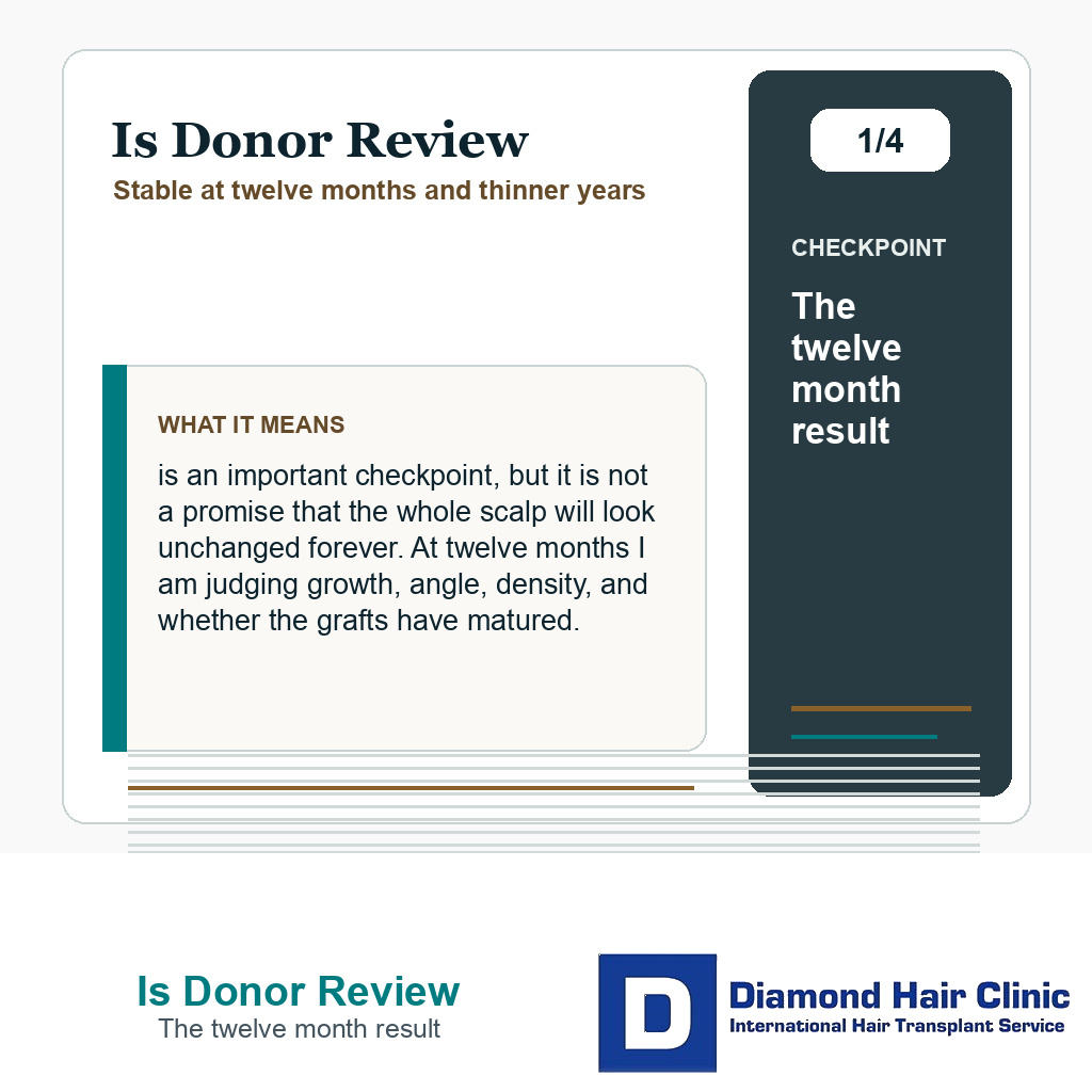 Is Donor Review carousel slide about the twelve month result