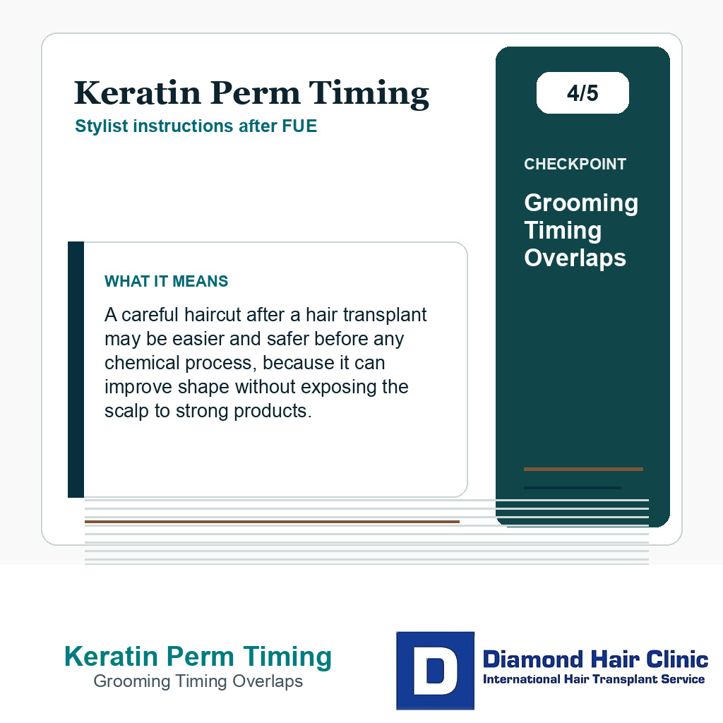 Keratin Perm Timing carousel slide about grooming timing overlaps