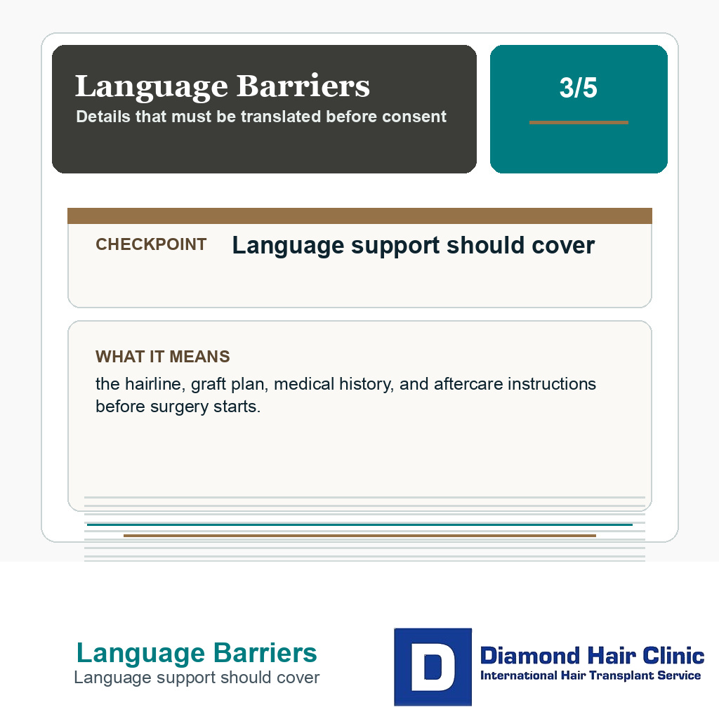 Language Barriers carousel slide about language support should cover