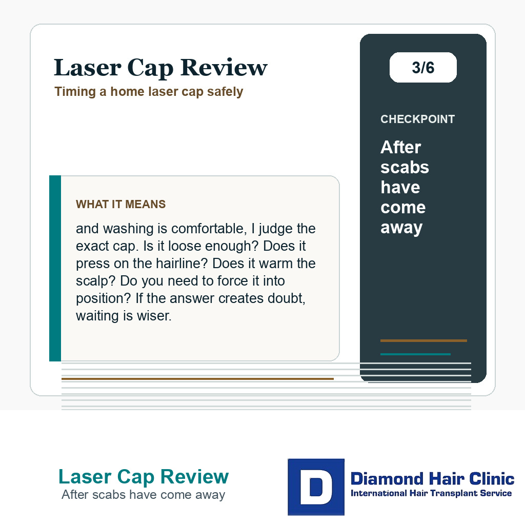 Laser Cap Review carousel slide about after scabs have come away