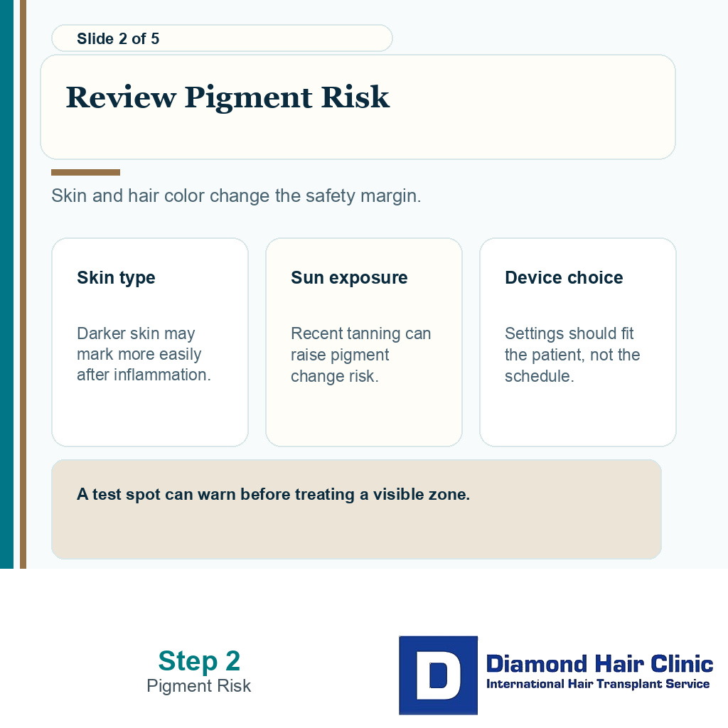 Laser removal carousel slide about skin and pigment risk