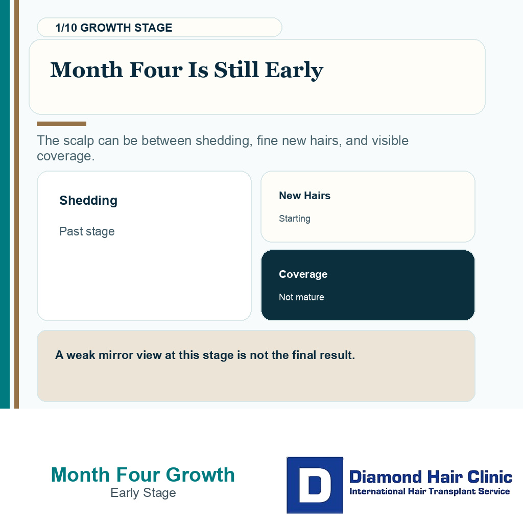 Month four density carousel slide 1 explaining that month four is still early