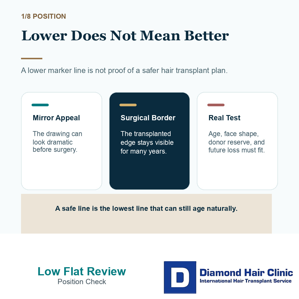 Low flat hairlines carousel slide 1 explaining why a lower line does not mean a better plan