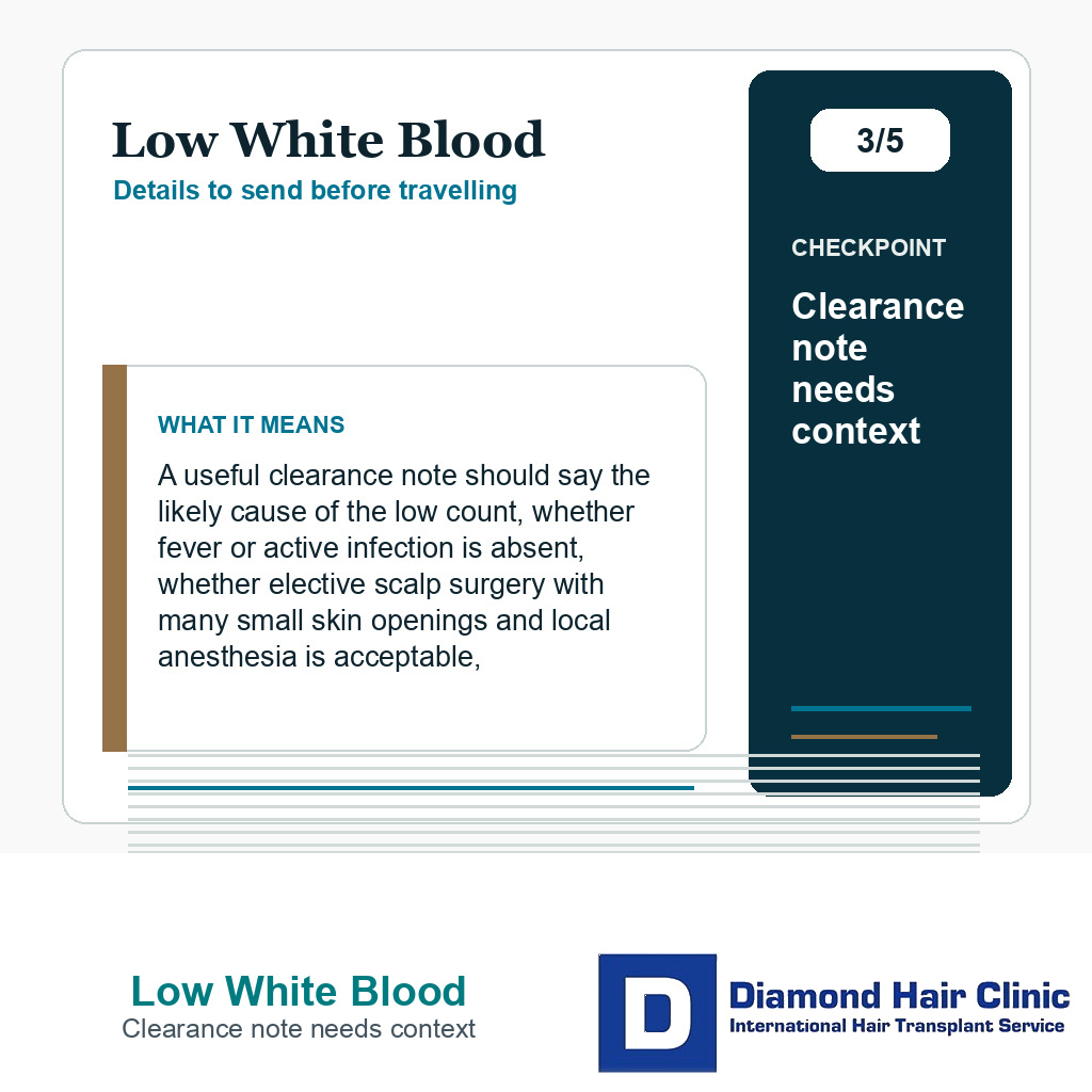 Low White Blood carousel slide about clearance note needs context