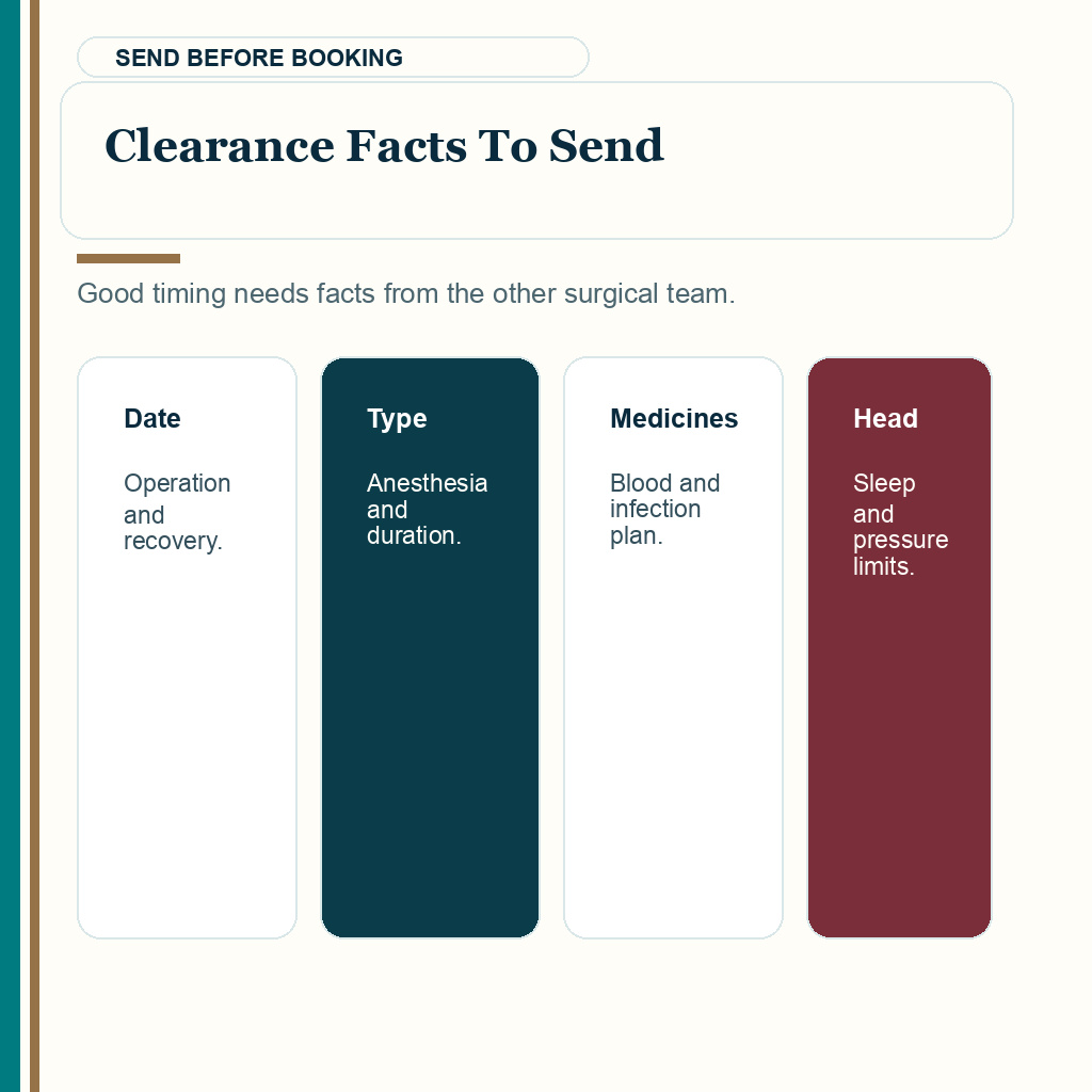 Major surgery timing slide about clearance facts before booking FUE
