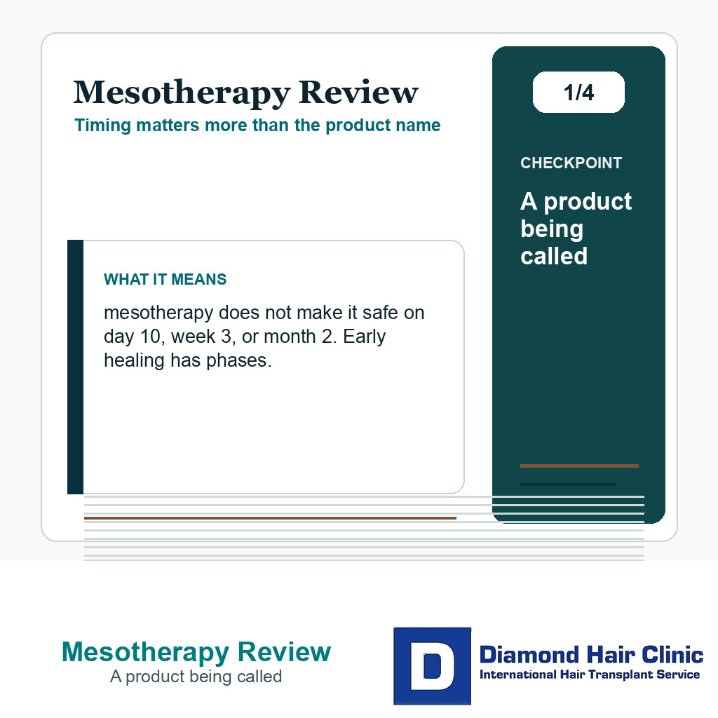 Mesotherapy Review carousel slide about a product being called