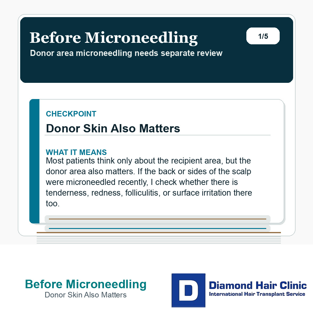 Before Microneedling carousel slide about donor skin also matters