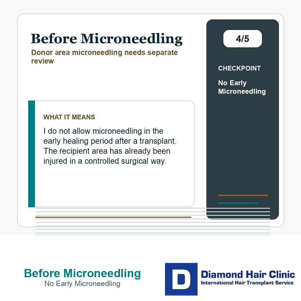 Before Microneedling carousel slide about no early microneedling