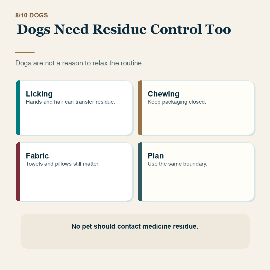 Minoxidil pet safety carousel slide 8 explaining dogs need residue control