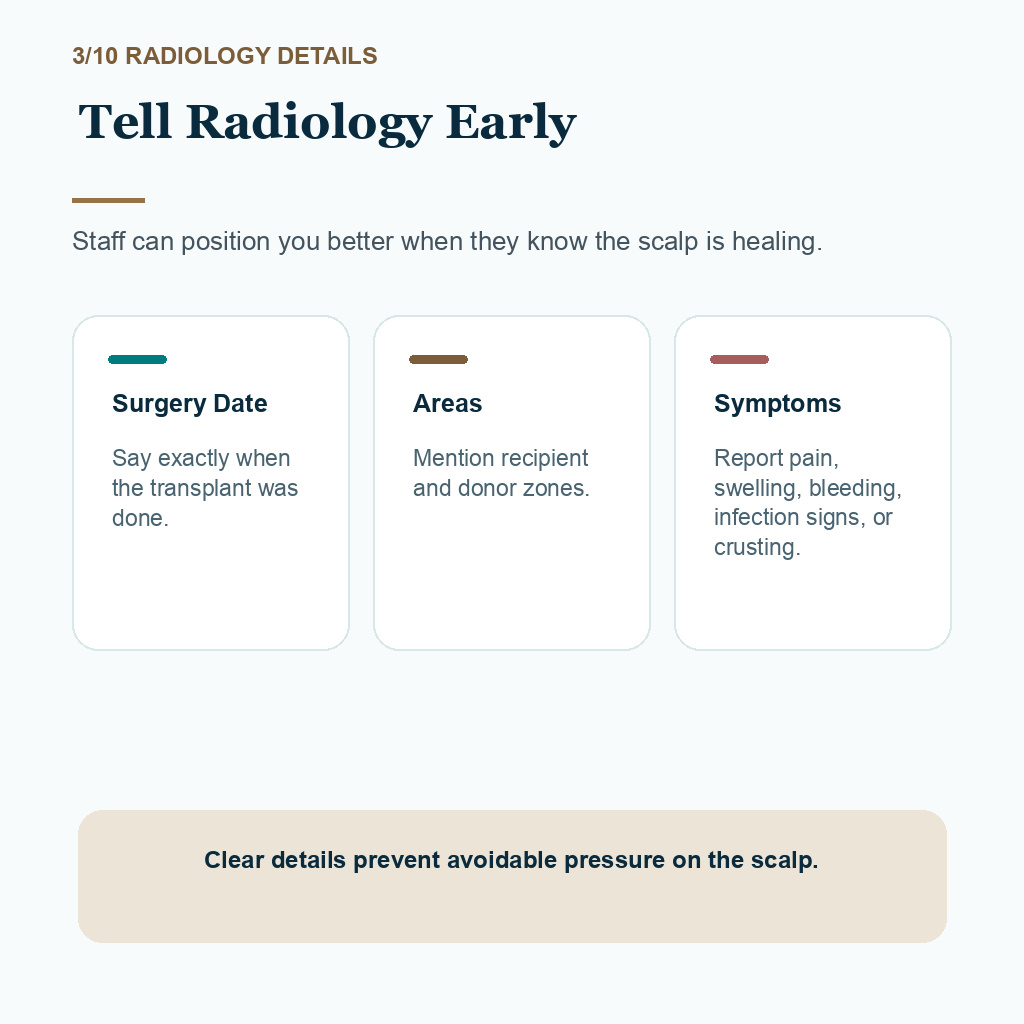 MRI and CT recovery carousel slide 3 about telling radiology early