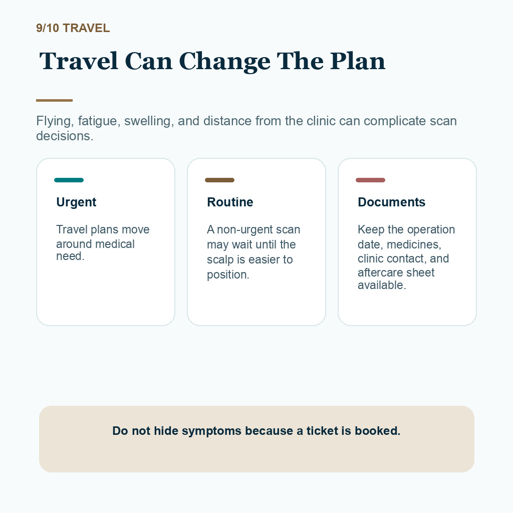 MRI and CT recovery carousel slide 9 about travel timing changing the plan