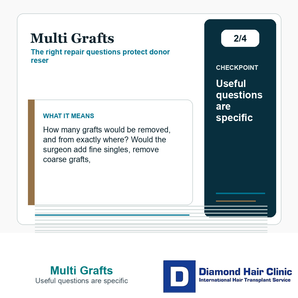 Multi Grafts carousel slide about useful questions are specific