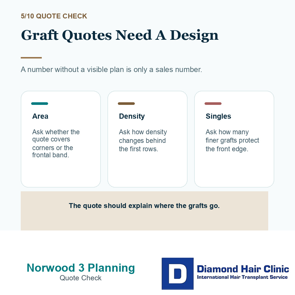 Norwood 3 hair transplant planning carousel slide 5 explaining graft quotes need a design