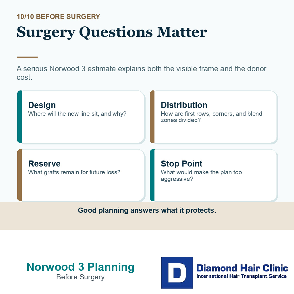 Norwood 3 hair transplant planning carousel slide 10 explaining surgery questions matter