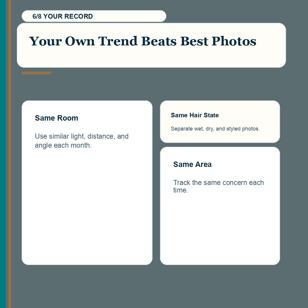 Online hair transplant photo proof carousel slide 6 explaining why your own trend is stronger evidence