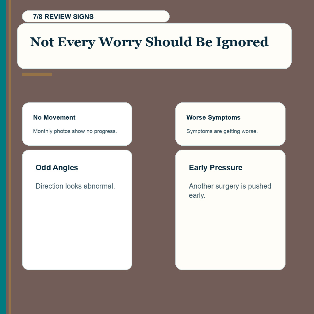 Online hair transplant photo proof carousel slide 7 explaining when photo concerns need clinic review