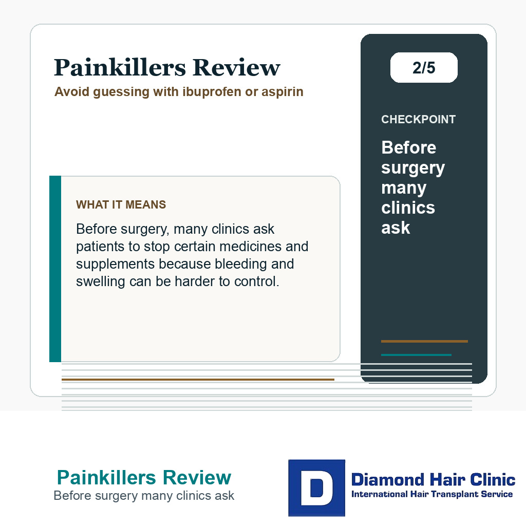 Painkillers Review carousel slide about before surgery many clinics ask