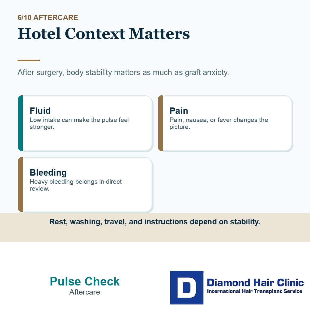 Heart racing carousel slide 6 explaining recovery hotel context after surgery