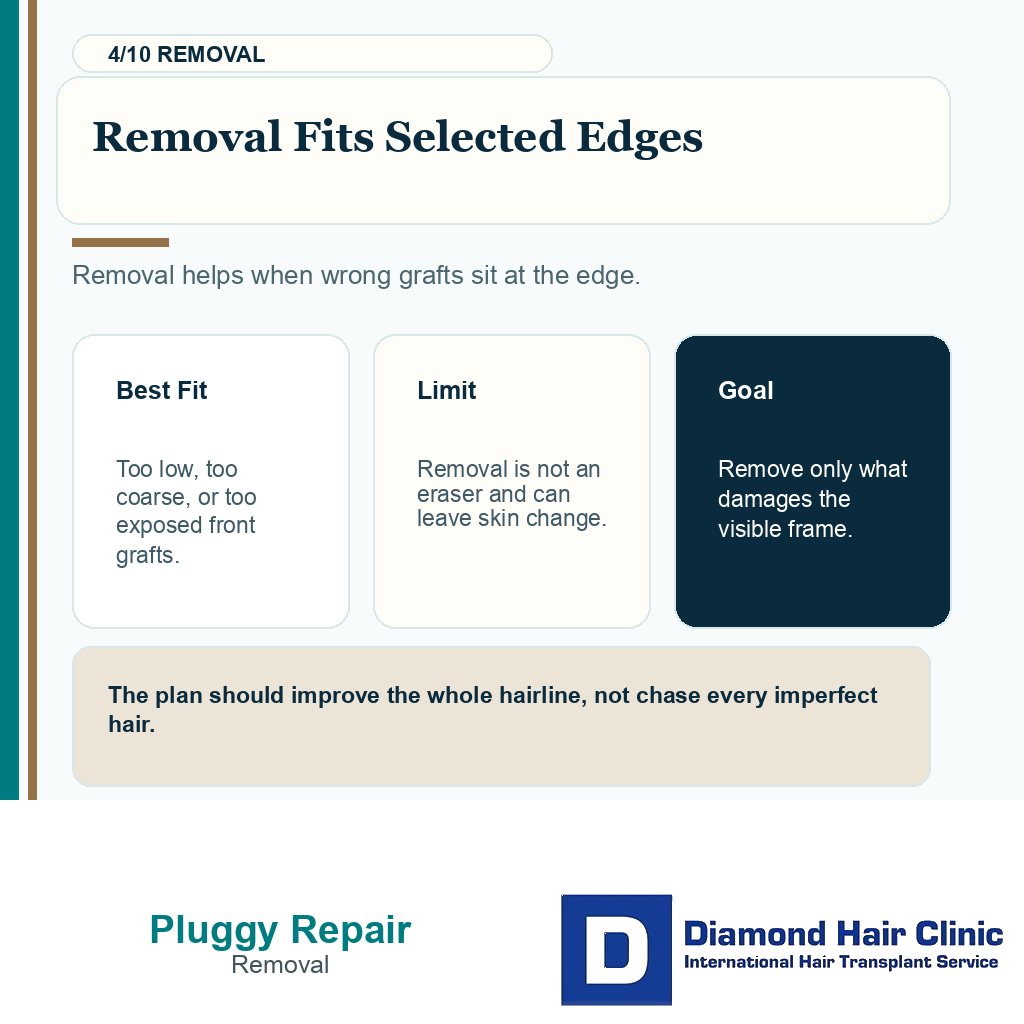 Pluggy hairline repair carousel slide 4 explaining removal fits selected edges