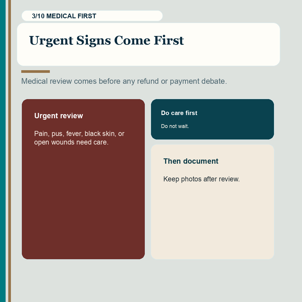 Poor hair transplant result review slide 3 of 10, urgent signs come first