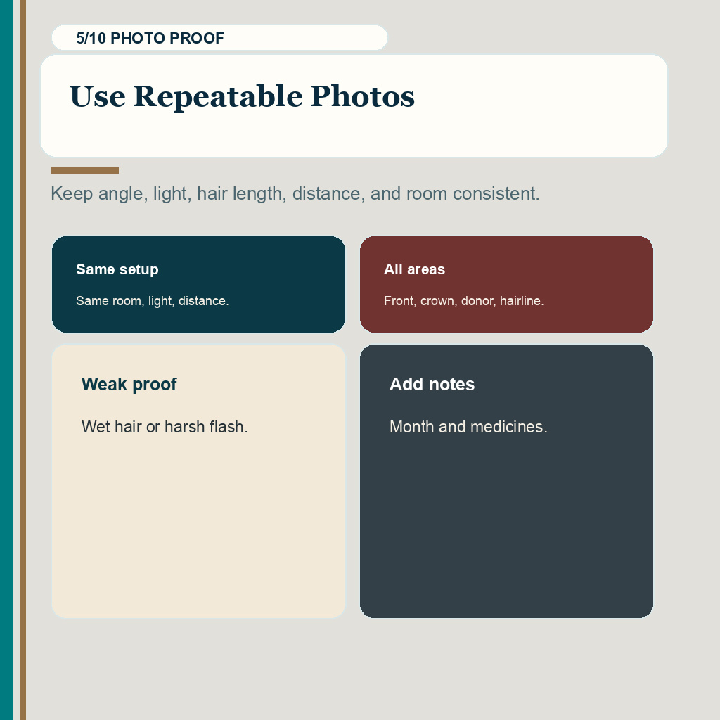 Poor hair transplant result review slide 5 of 10, use repeatable photos