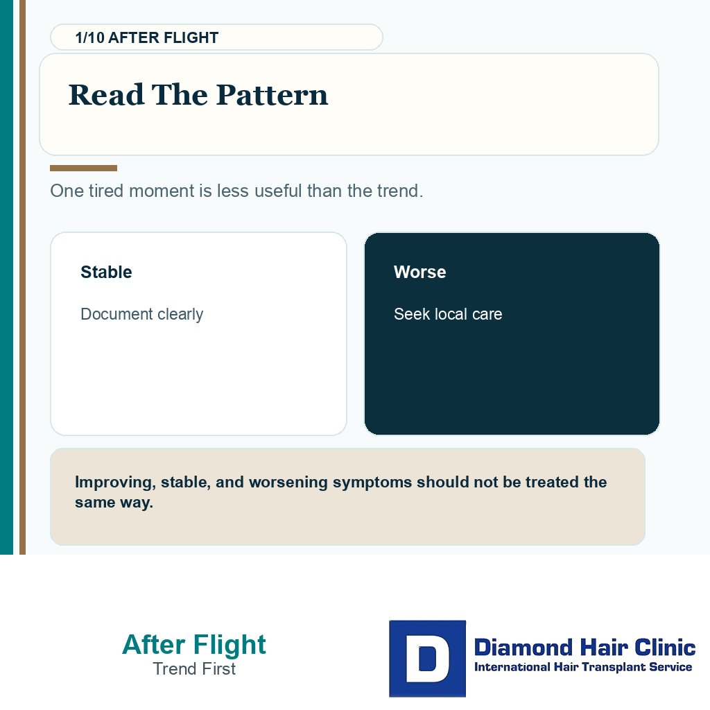 After flight recovery carousel slide 1 explaining symptom pattern