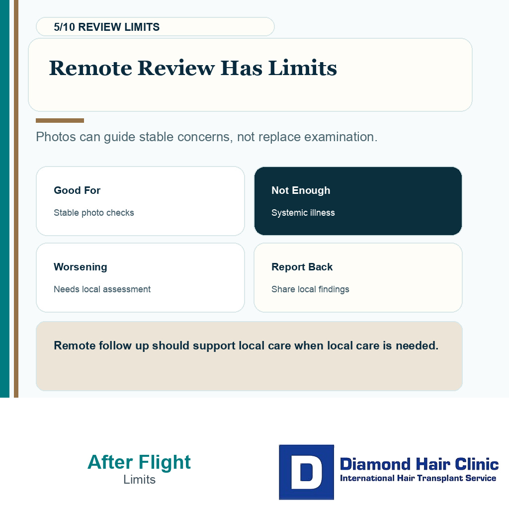 After flight recovery carousel slide 5 explaining limits of remote review