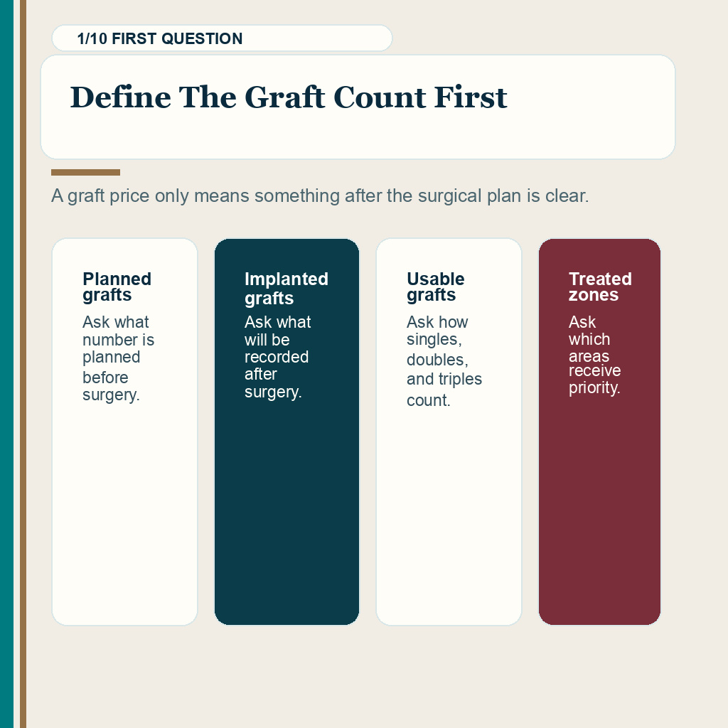 Price per graft hair transplant slide 1 explaining define count before price