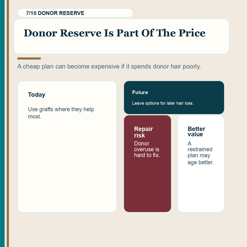 Price per graft hair transplant slide 7 explaining donor reserve is a cost