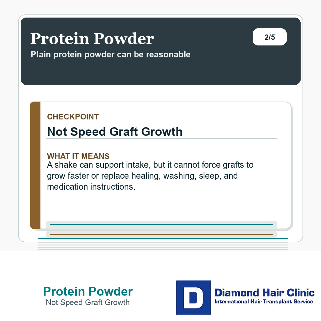 Protein Powder carousel slide about not speed graft growth