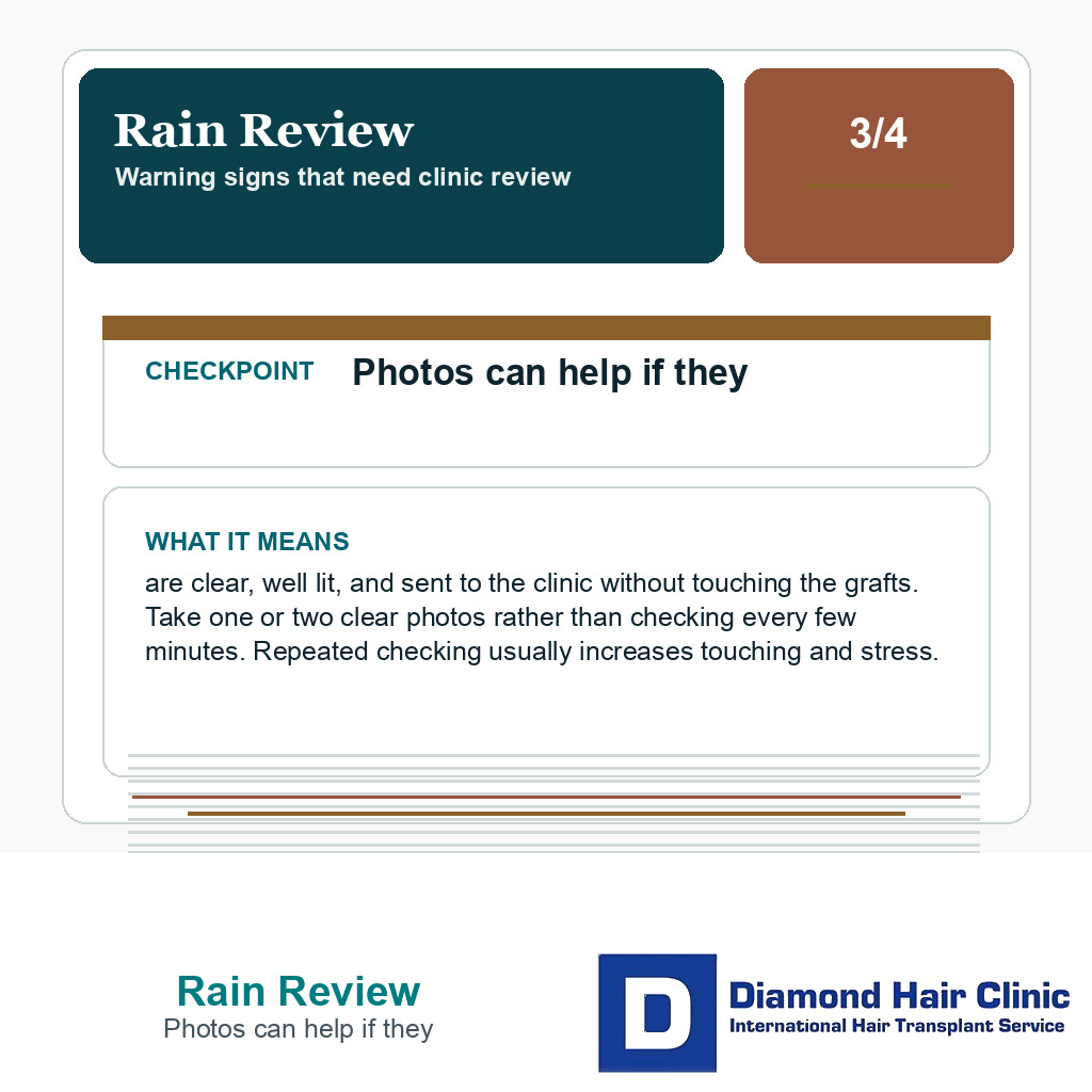 Rain Review carousel slide about photos can help if they