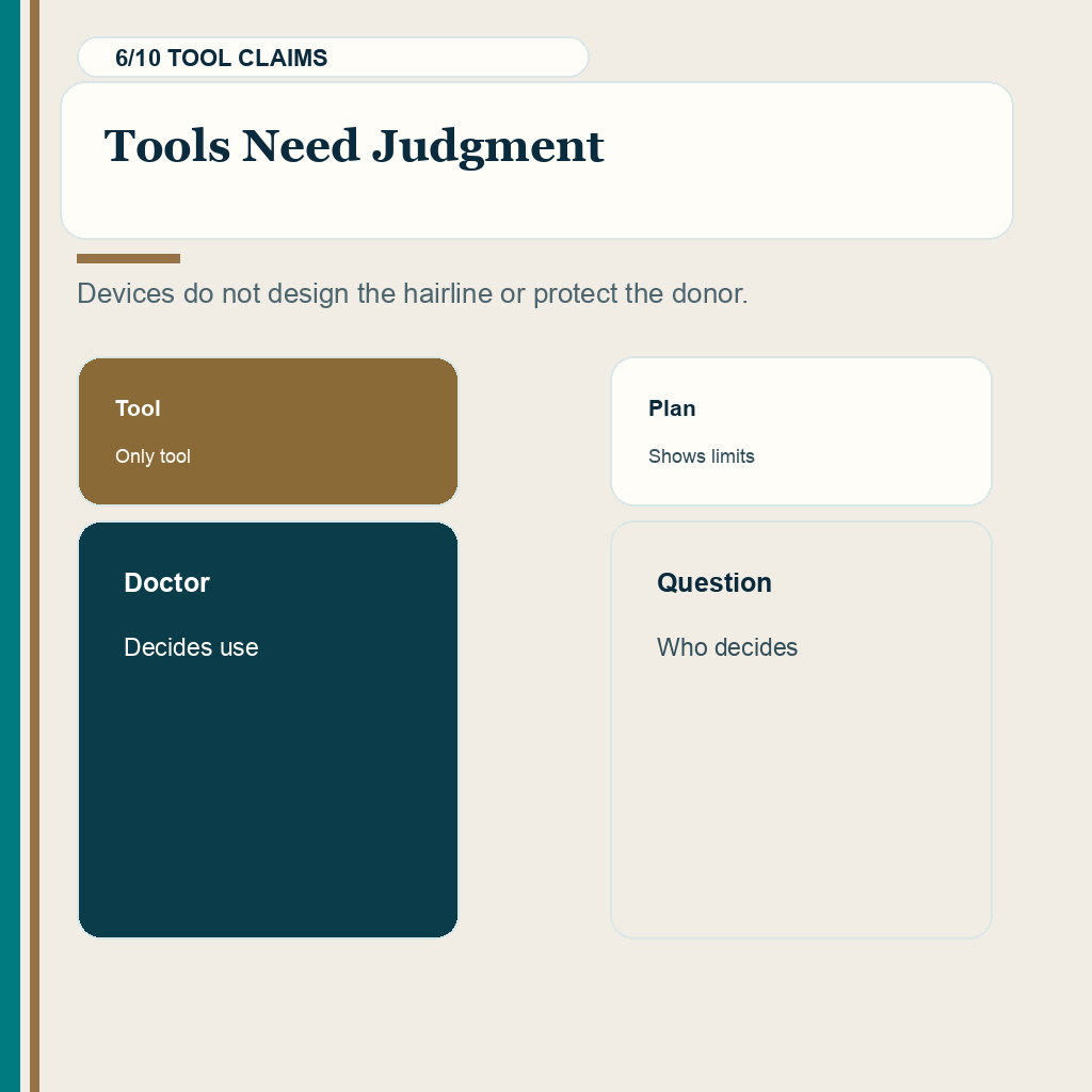 Slide 6 of 10 explaining why tools and technique names need surgical judgment