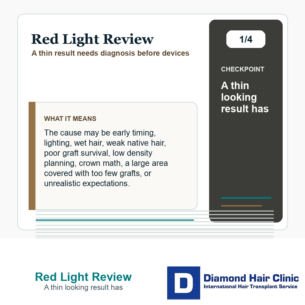 Red Light Review carousel slide about a thin looking result has