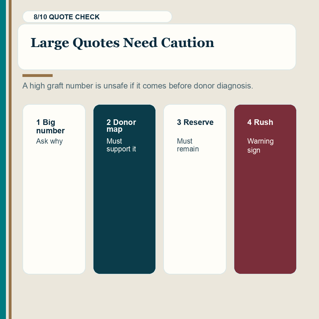 Retrograde alopecia and DUPA donor reliability slide 8 about large quotes need caution