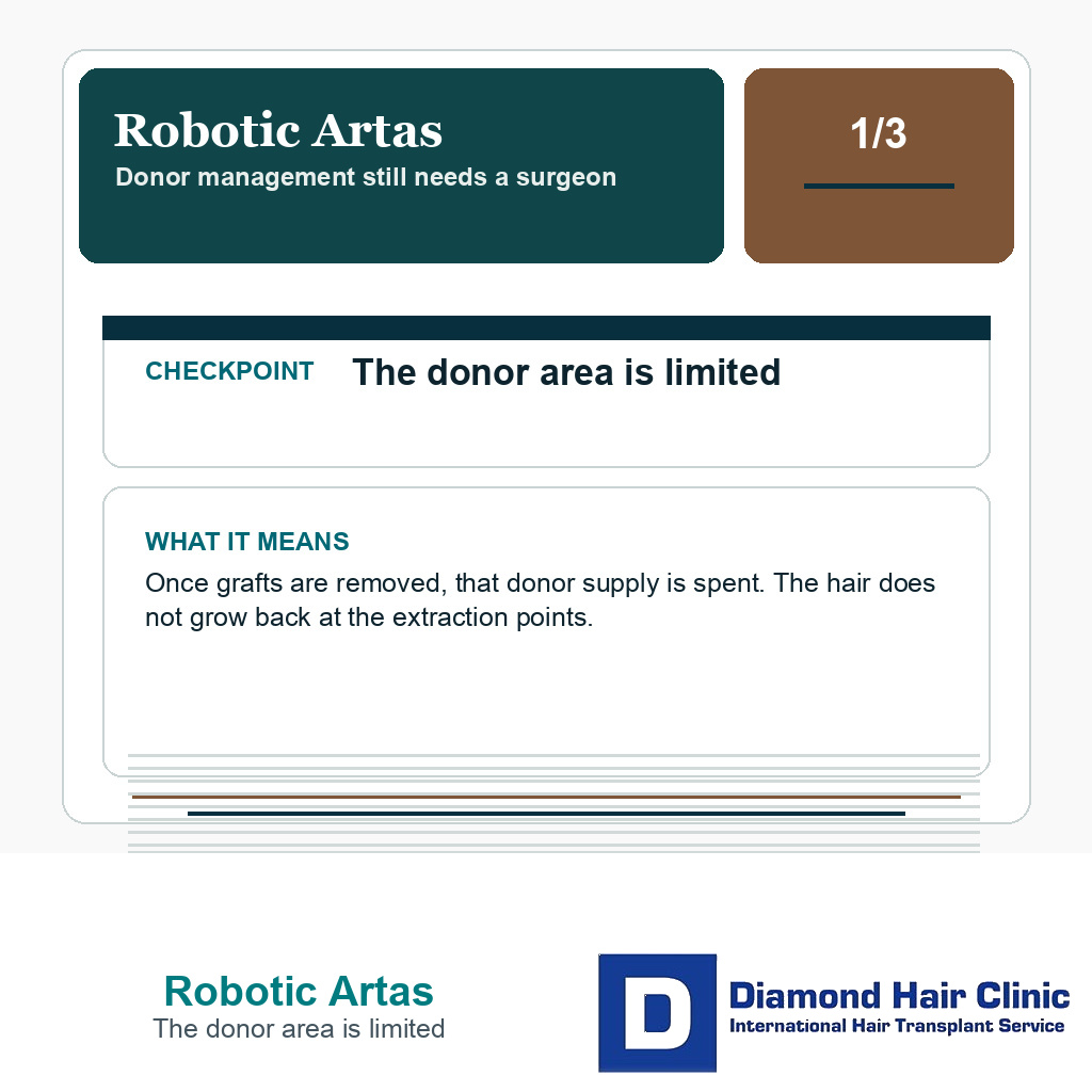 Robotic Artas carousel slide about the donor area is limited