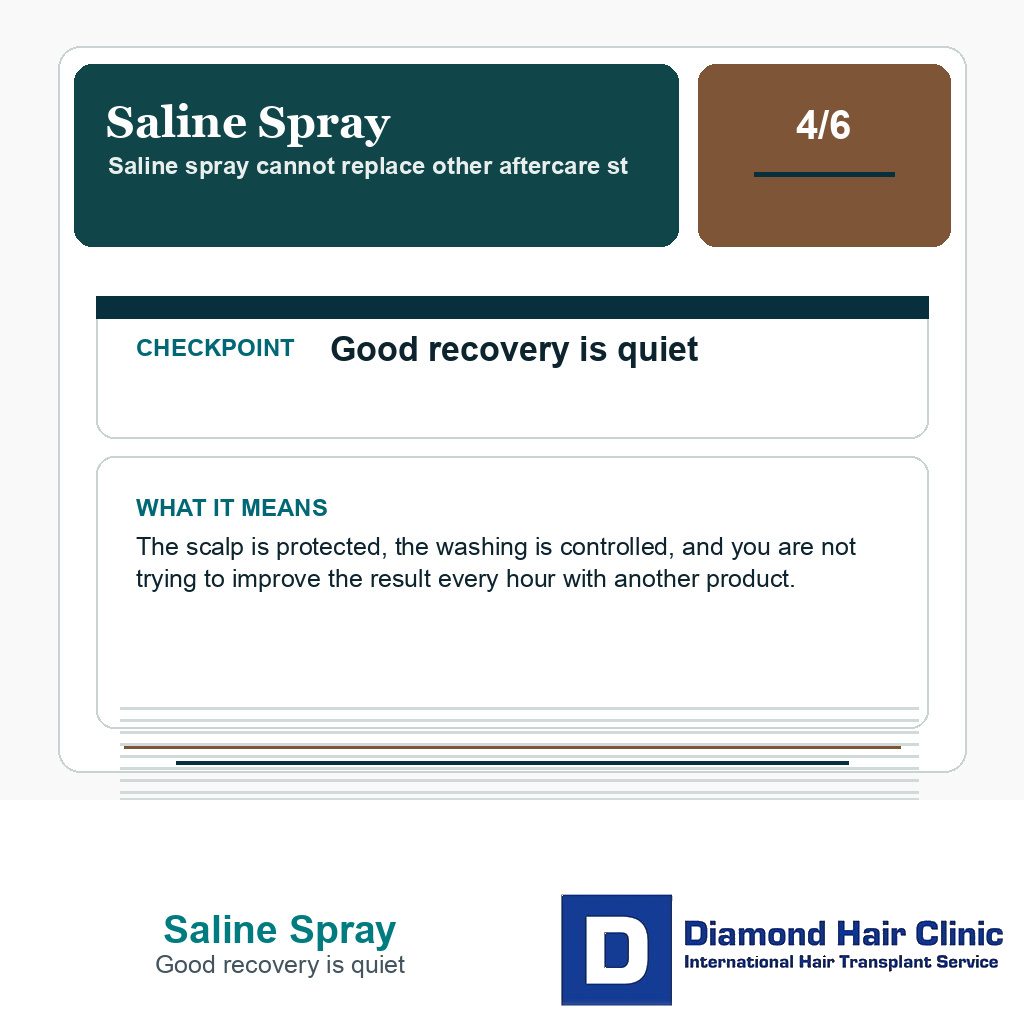 Saline Spray carousel slide about good recovery is quiet