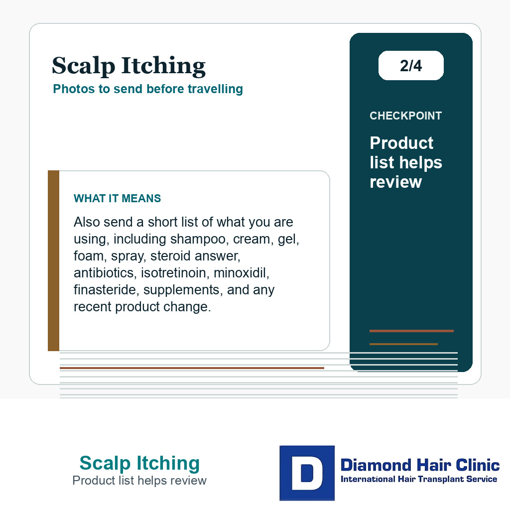 Scalp Itching carousel slide about product list helps review