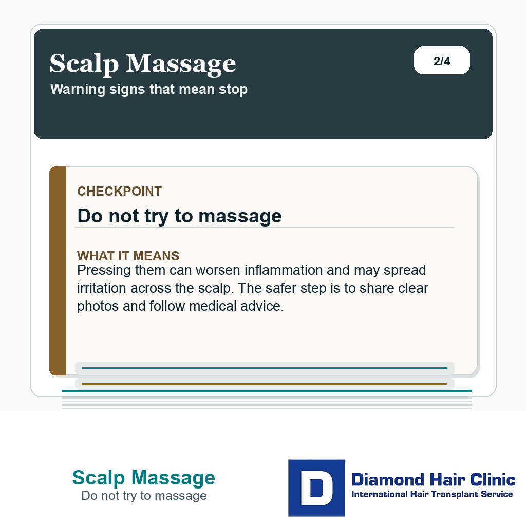Scalp Massage carousel slide about do not try to massage