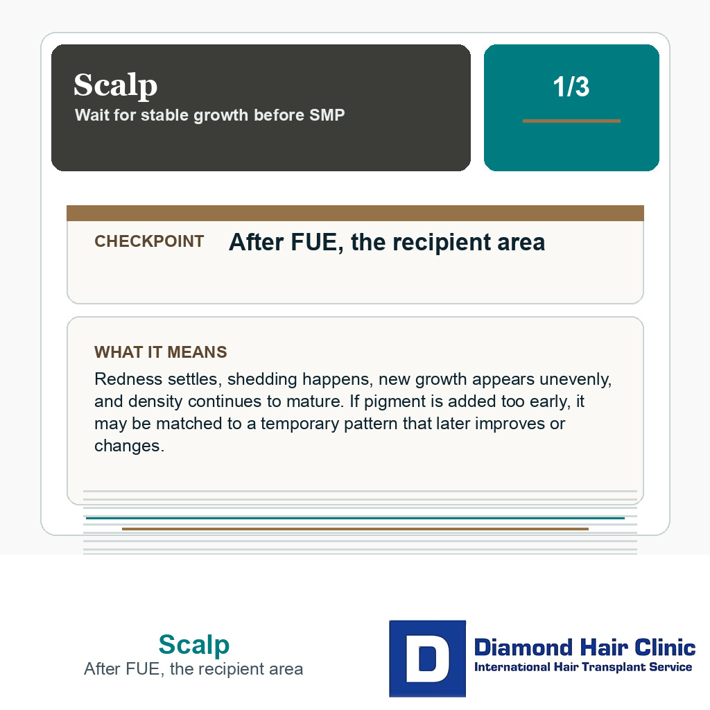Scalp carousel slide about after fue, the recipient area