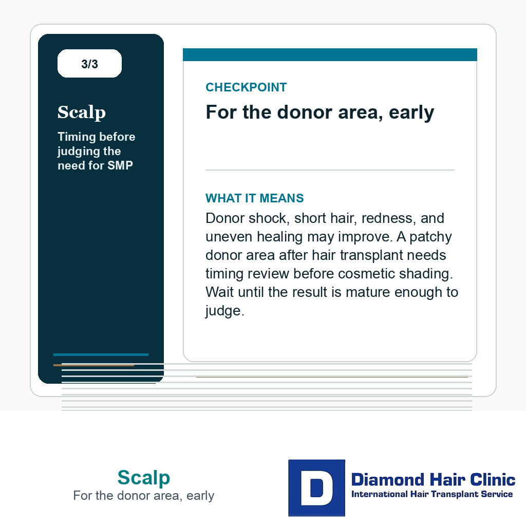 Scalp carousel slide about for the donor area, early