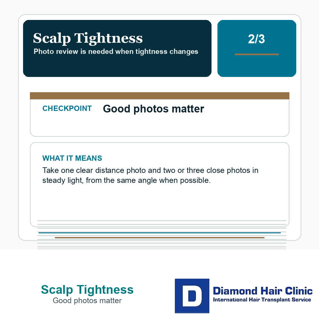 Scalp Tightness carousel slide about good photos matter